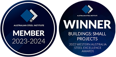 australian steel institute logo and winner badge for wa steel excellence awards